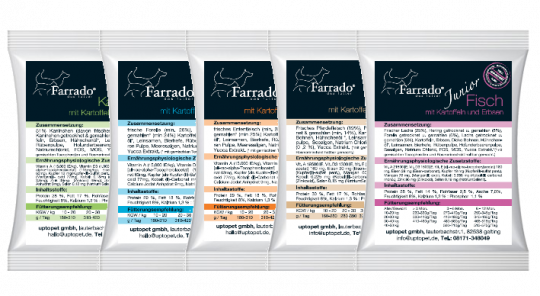 FARRADO 100g Proben Getreide- und Glutenfrei Trockenfutter Large Breed - Lamm & Thunfisch mit Gemüse & Früchten